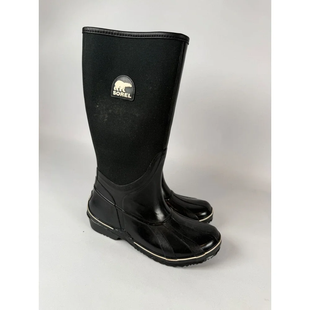Sorel Womens Black Waterproof‎ Rubber Tall Rain Boots NL1620-010 Size 6